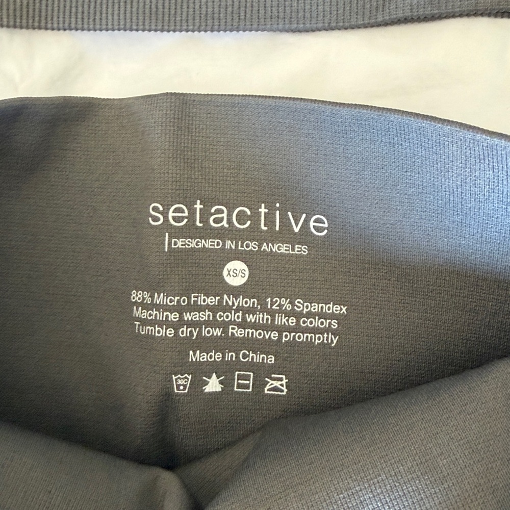SET Active Grey Ribbed One-Shoulder Active Set XS/S - Picture 5 of 5